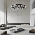 Circle Glass Stepless Dimming LED Chandelier - Nordic Design with Brightness Memory