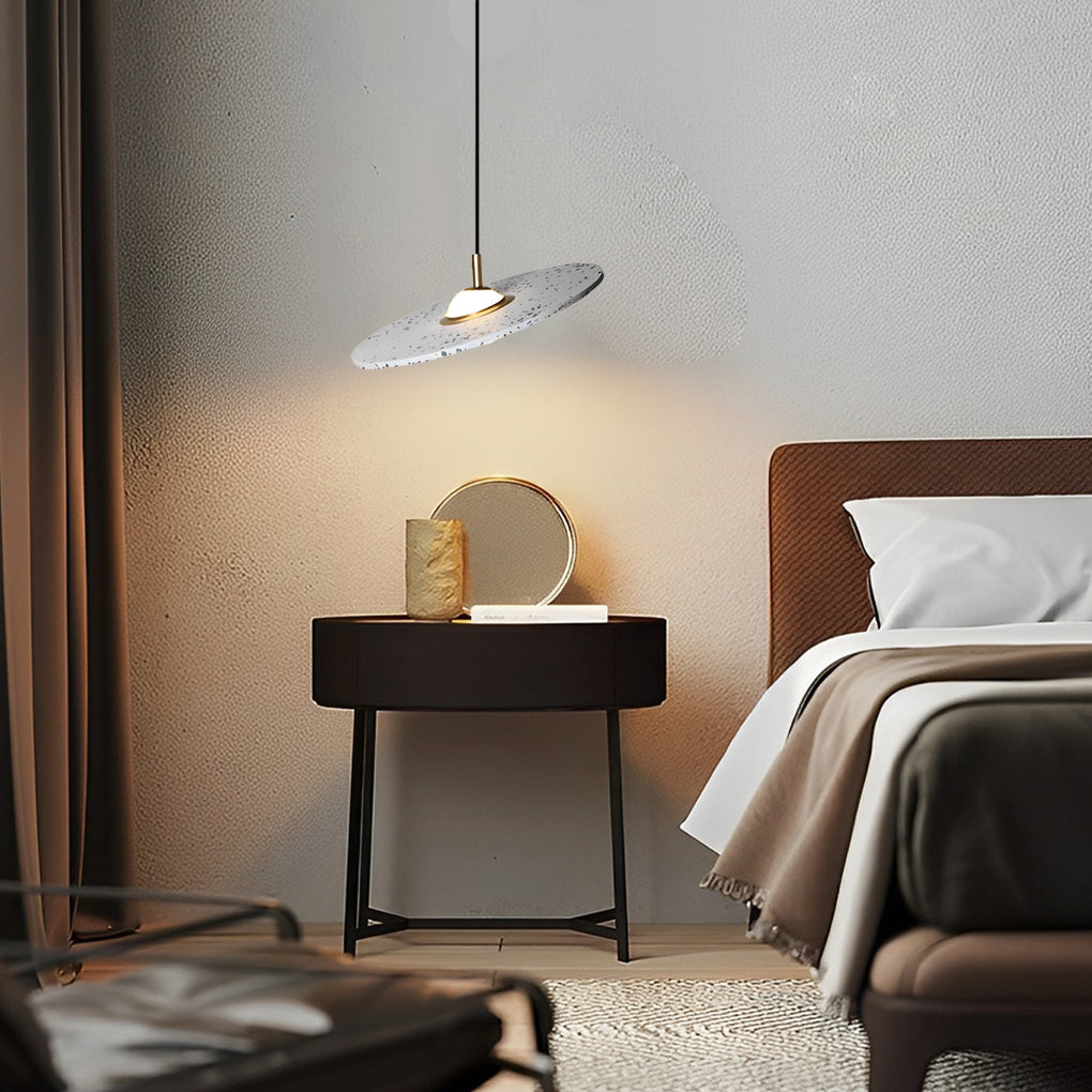 Round Terrazzo Planets LED Pendant Light | Nordic Creative Glass Fixture