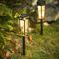 2Pcs Hexagonal Solar LED String Lights with Motion Sensor for Lawn Decoration