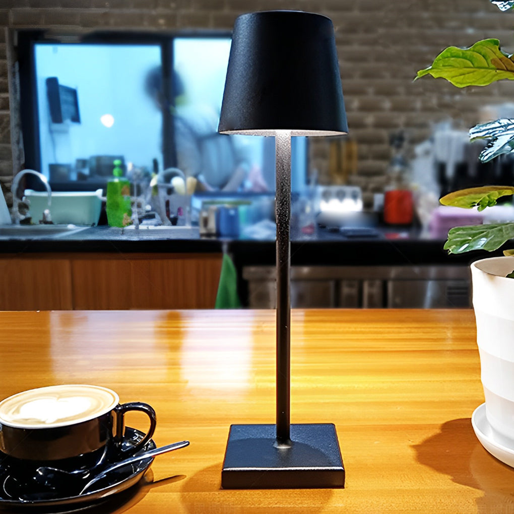 Top Hat Rechargeable Touch-Control LED Table Lamp - Portable Aluminum Design, Dimmable Lighting, Stylish Home Decor