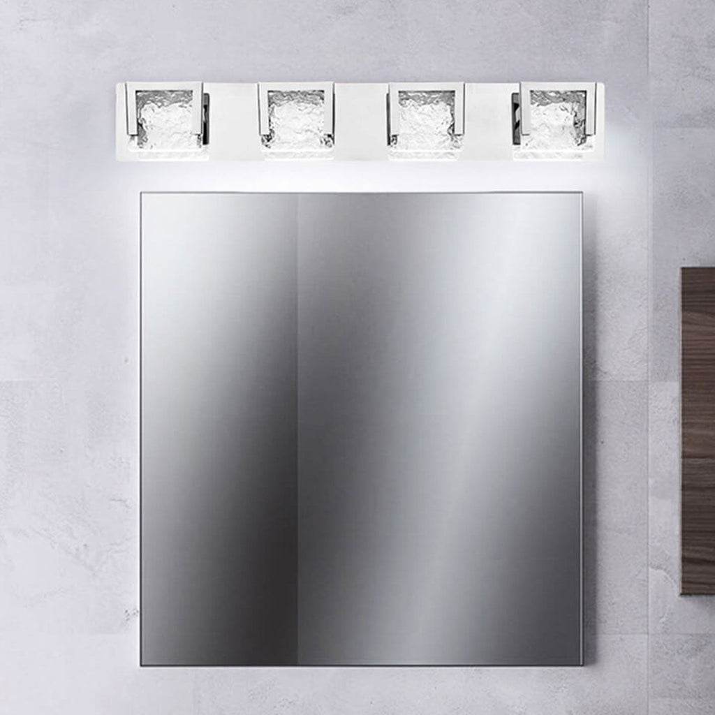 Minimalist Acrylic LED Vanity Wall Light - Glass Texture Mirror Fixture