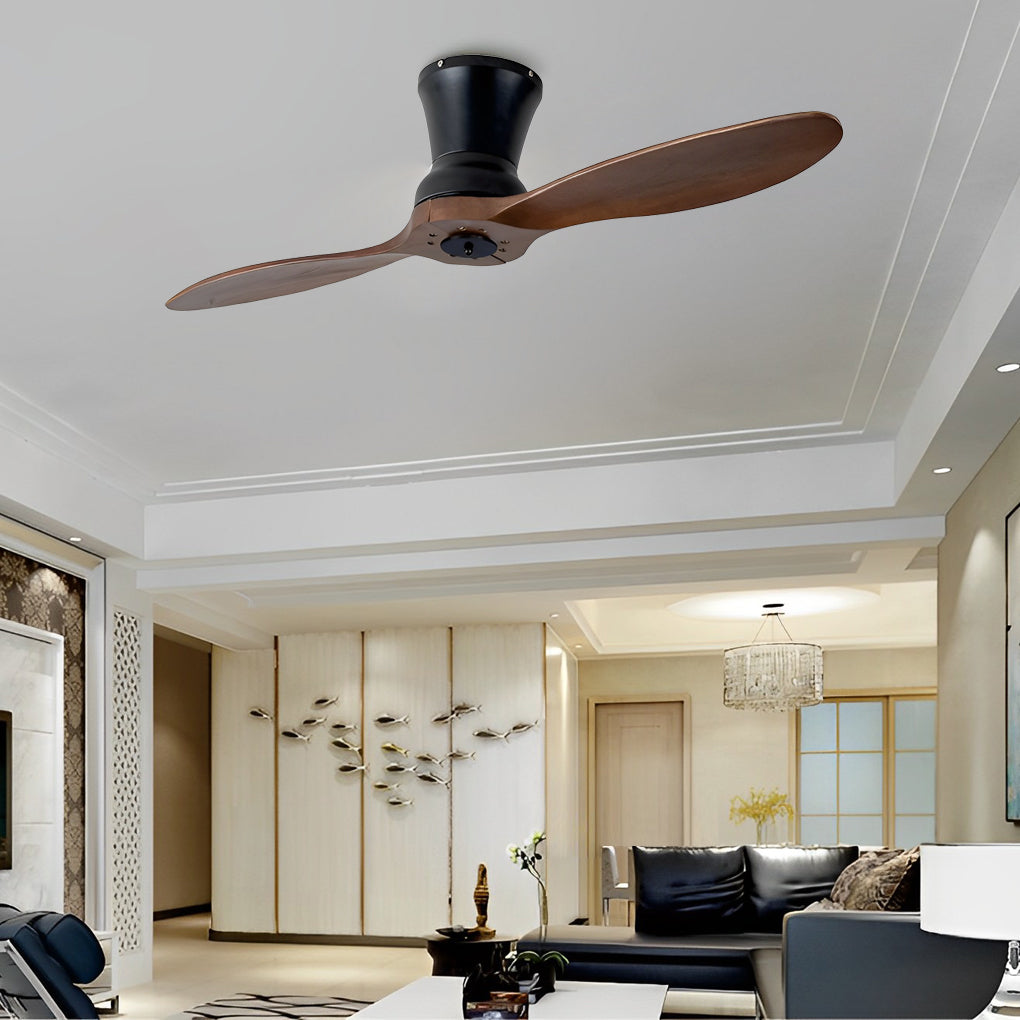 2 Blades 18W LED Dimmable Ceiling Fan with Remote - Modern Mute Design