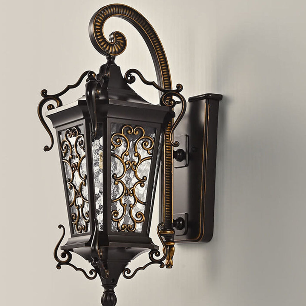 European Palace Outdoor Waterproof Wall Sconce Lamp - 1-Light Decorative Fixture for Gardens and Patios