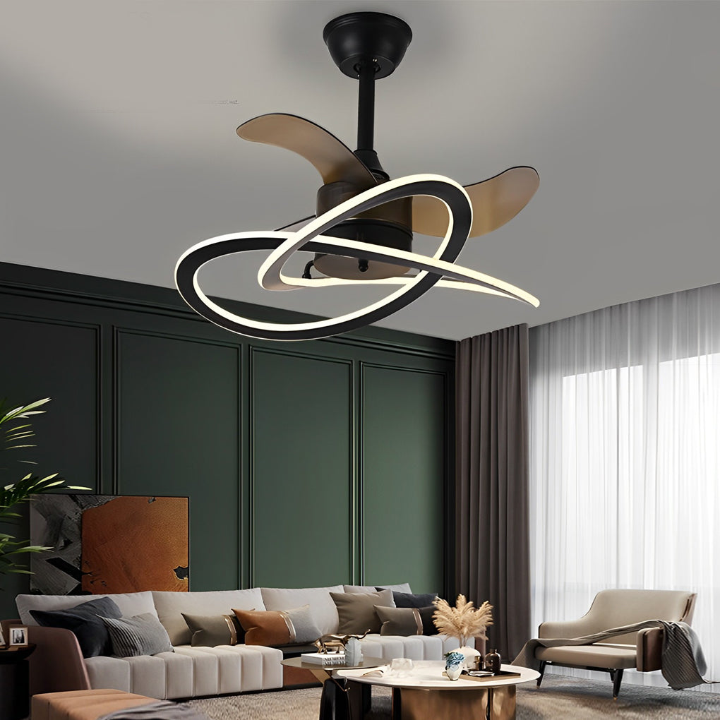 Waves Flower LED Mute Ceiling Fan - Nordic Bladeless Design
