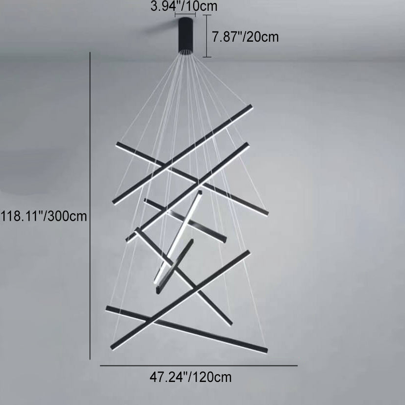 Nordic Luxury Iron Aluminum Geometric LED Chandelier