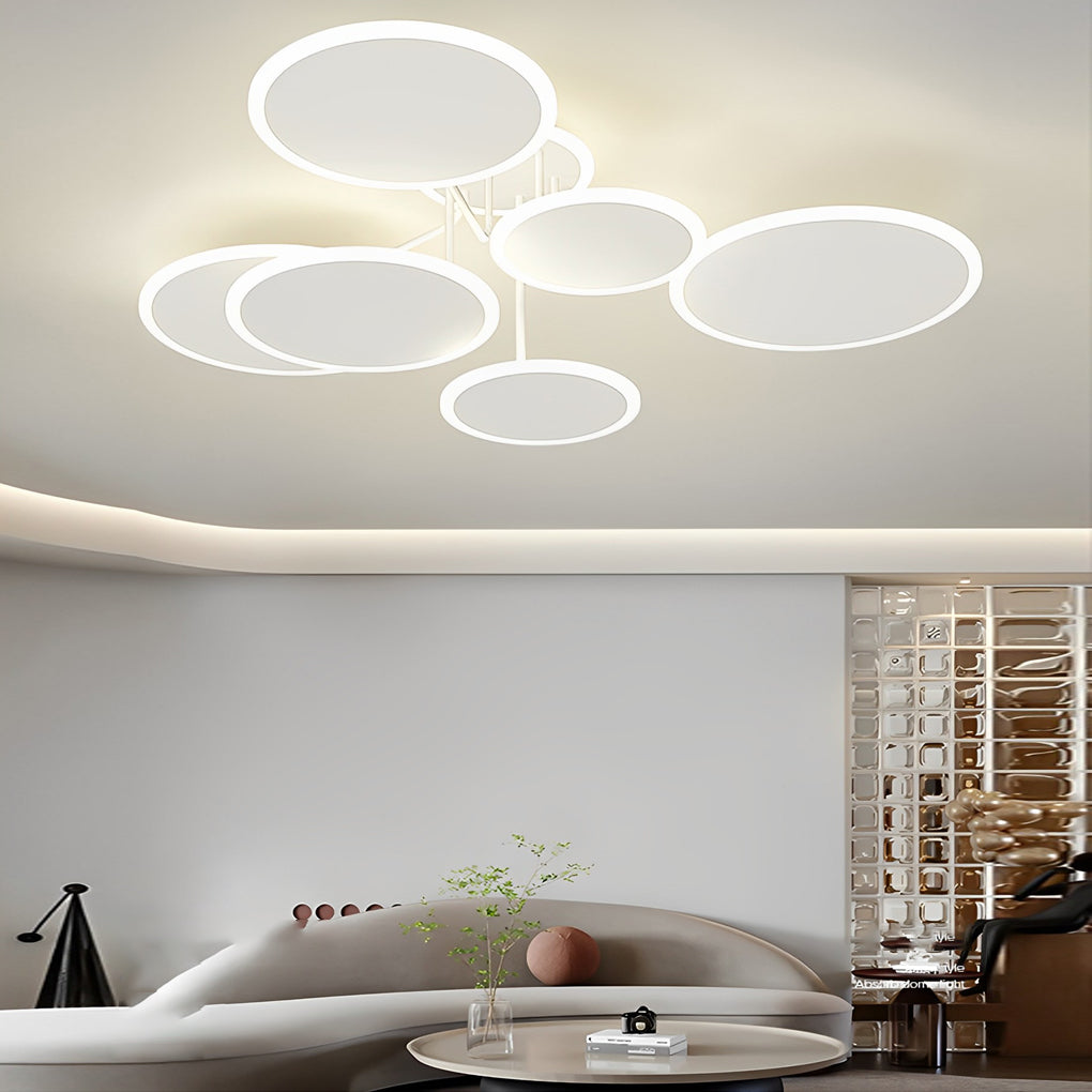 Nordic 2/3/6 Round Three Step Dimming LED Ceiling Light Fixture - Matte White Design