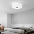 Round Glass Drum LED Ceiling Light - Three Step Dimming, Nordic Style Fixture