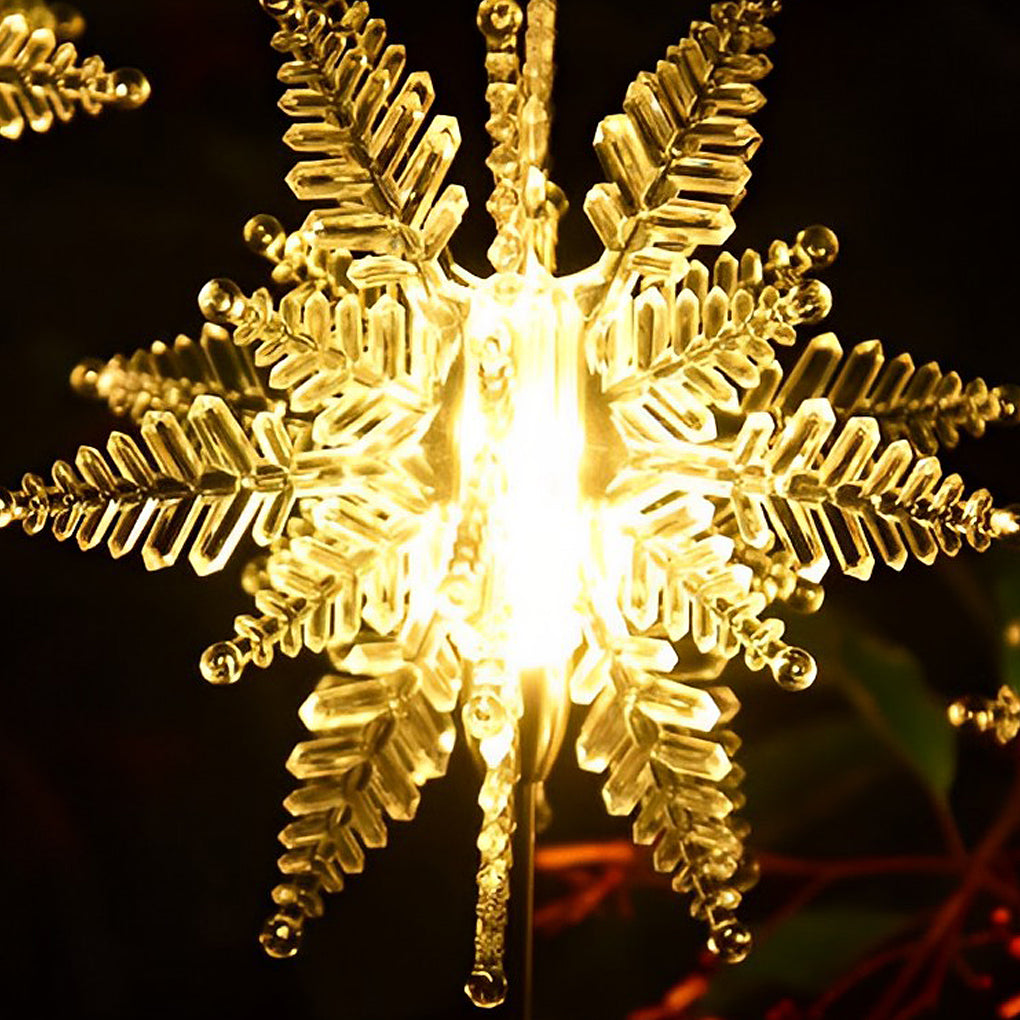 Acrylic Solar Snowflake Lawn Lights 2PCS Set - Outdoor Festive Decor