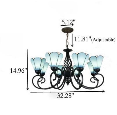 European Creative Tiffany Glass Chandelier - 3/5/6/8 Lights для дома, интерьера, освещения, стильный дизайн, уникальные светильники, ручная работа, декоративное освещение.