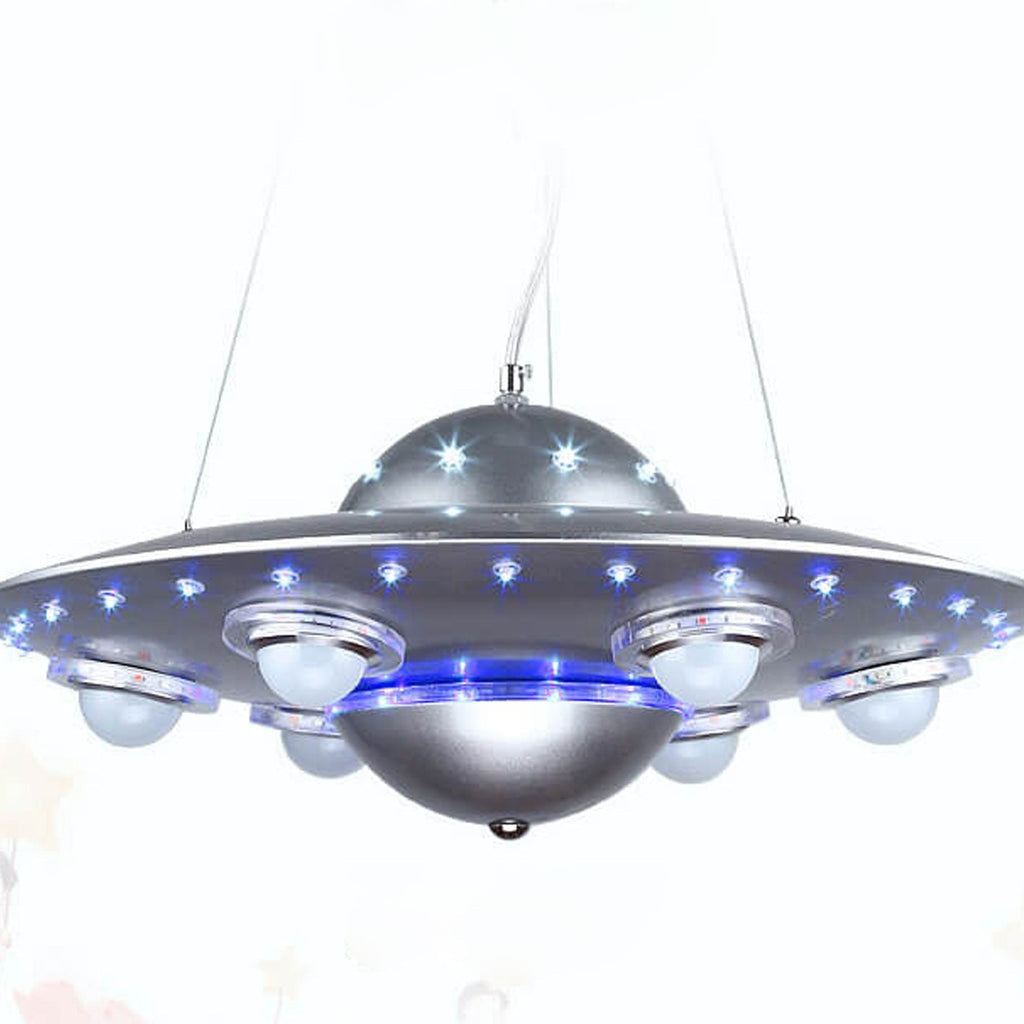 Creative Cartoon UFO Flying Saucer LED Chandelier for Kids Room Lighting