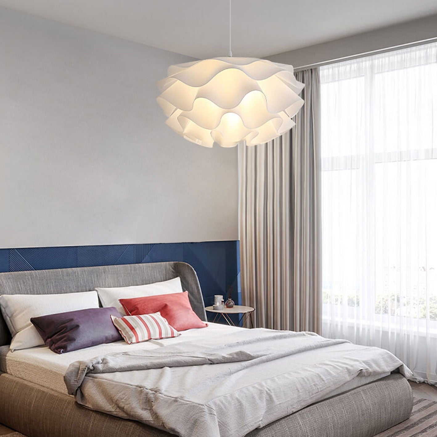 Modern Minimalist Iron Acrylic Floral Pendant Light - 1-Light Fixture for Living Room
