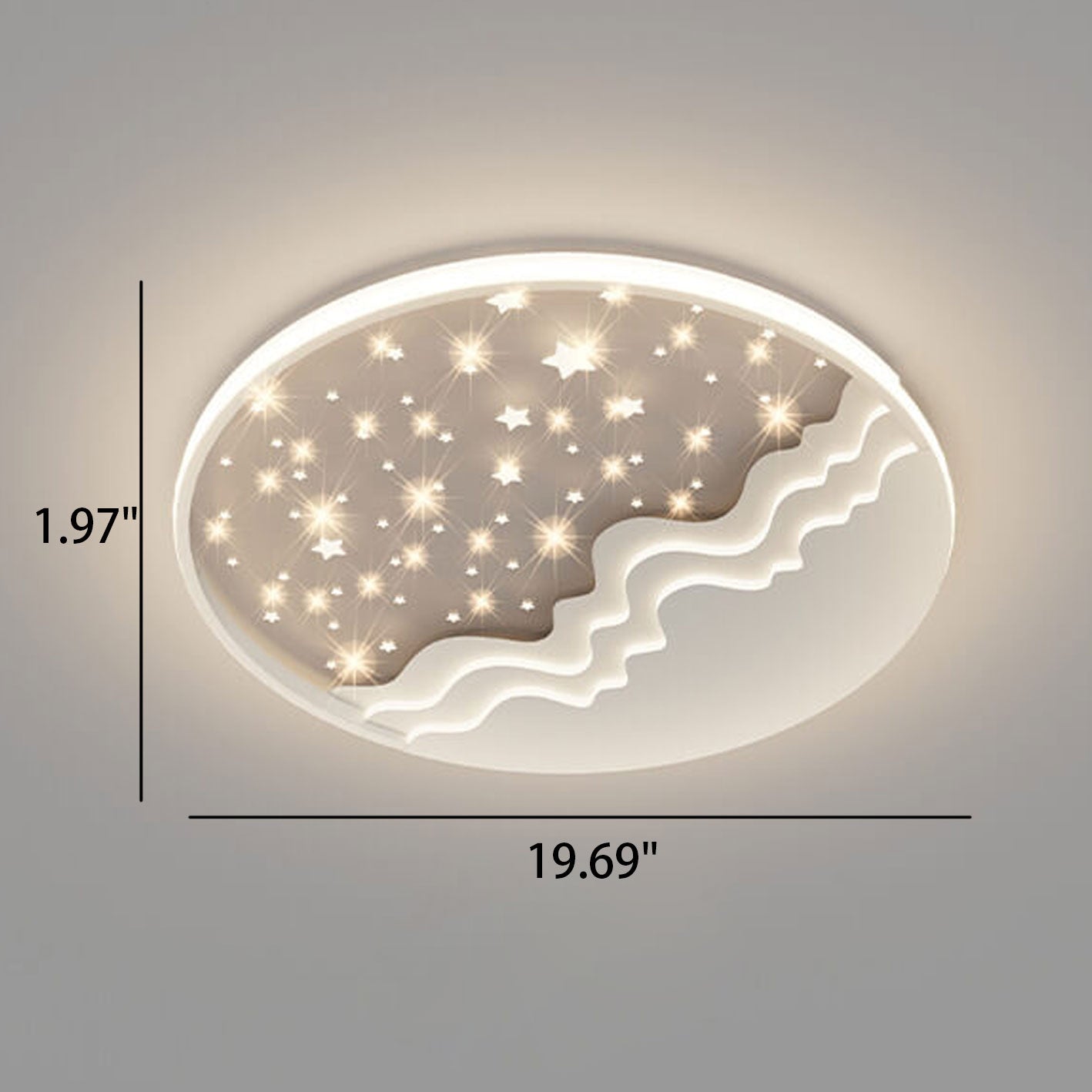 Nordic Aluminum LED Flush Mount Ceiling Light – Round Star Moon Design - Modern Home Lighting