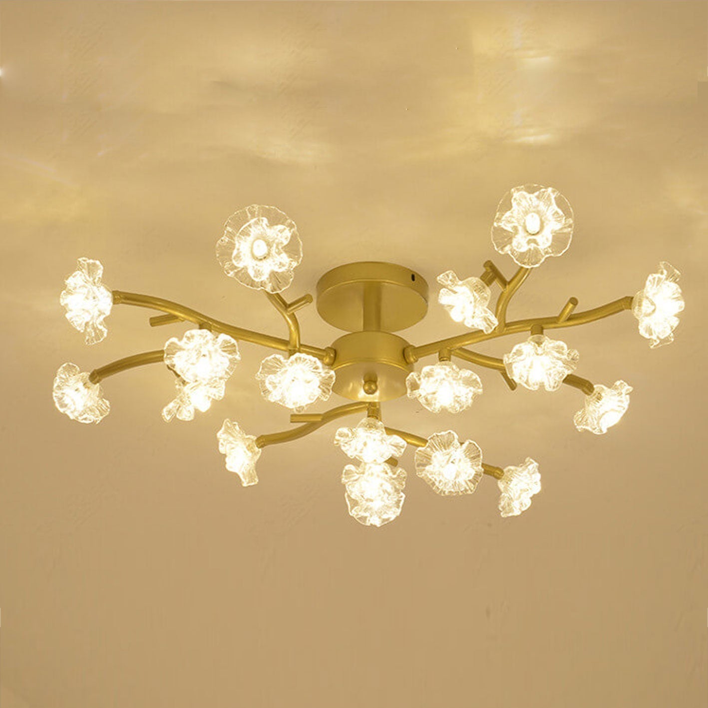 Nordic Creative Plum Blossom LED Semi-Flush Mount Ceiling Light