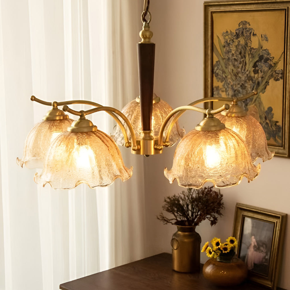 3 Light Cracked Glass Retro Pendant Chandelier Ceiling Lamp