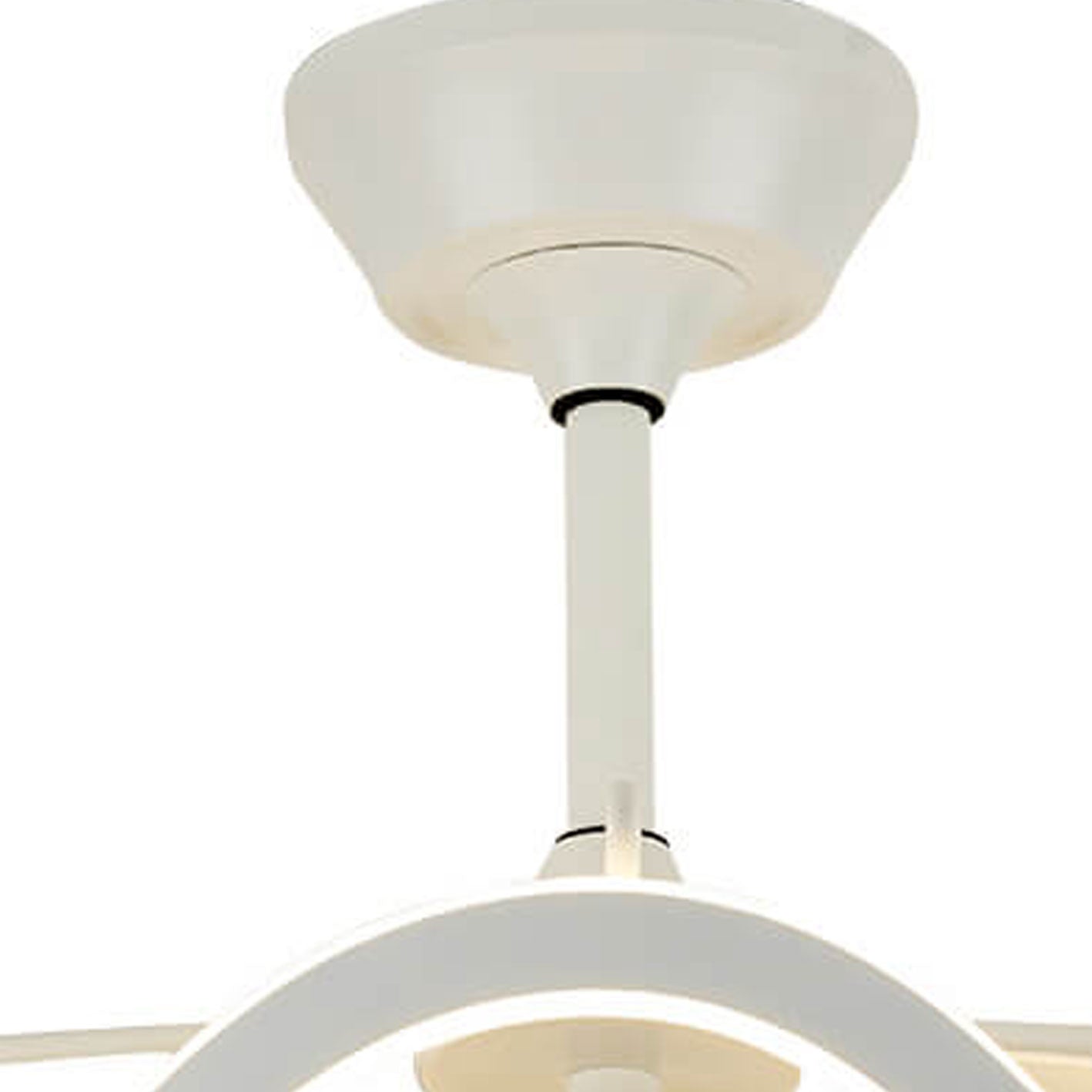 Modern Luxury Circular Inverter Silent Downrod Ceiling Fan Light