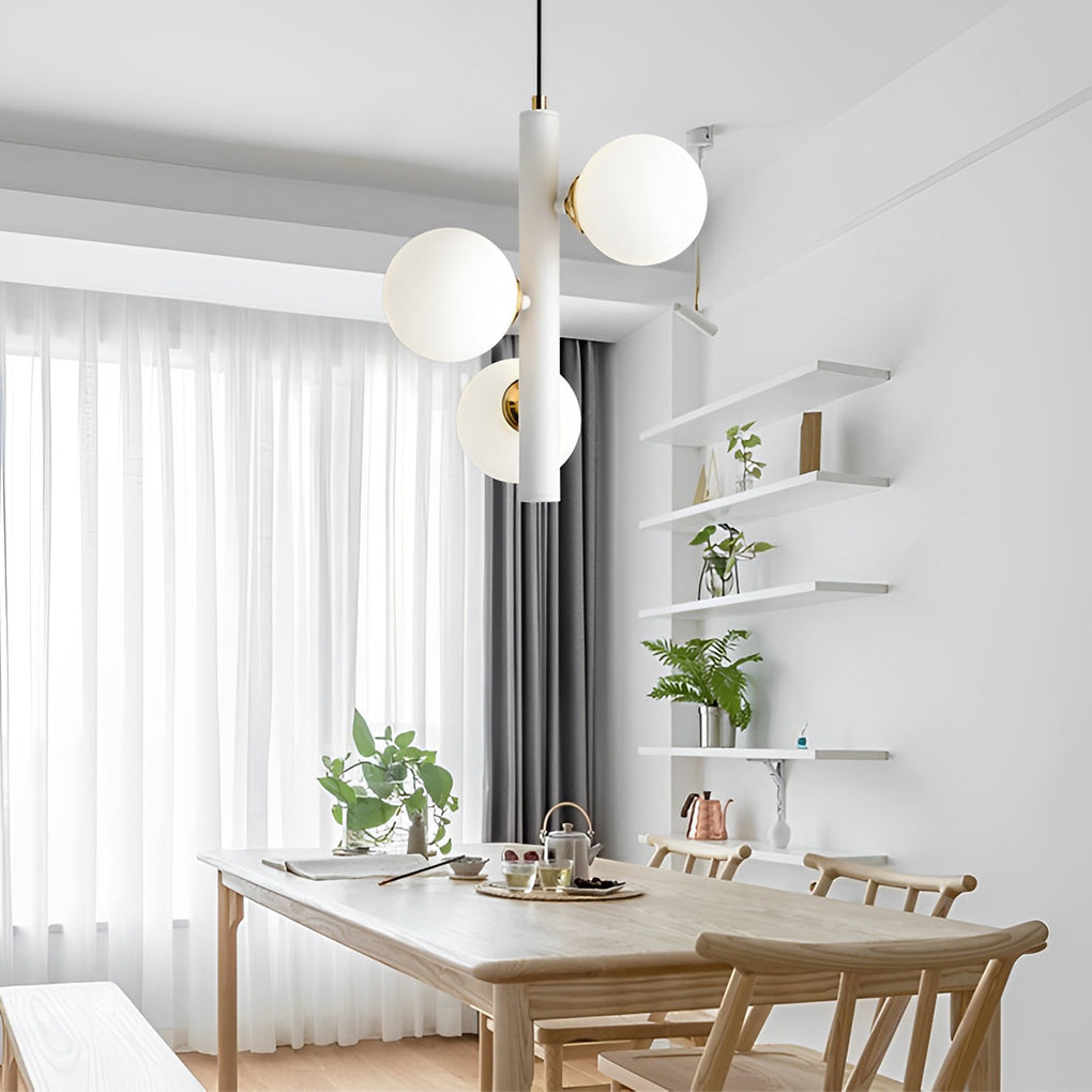 3 Glass Balls LED Nordic Chandelier Light for Dining Room