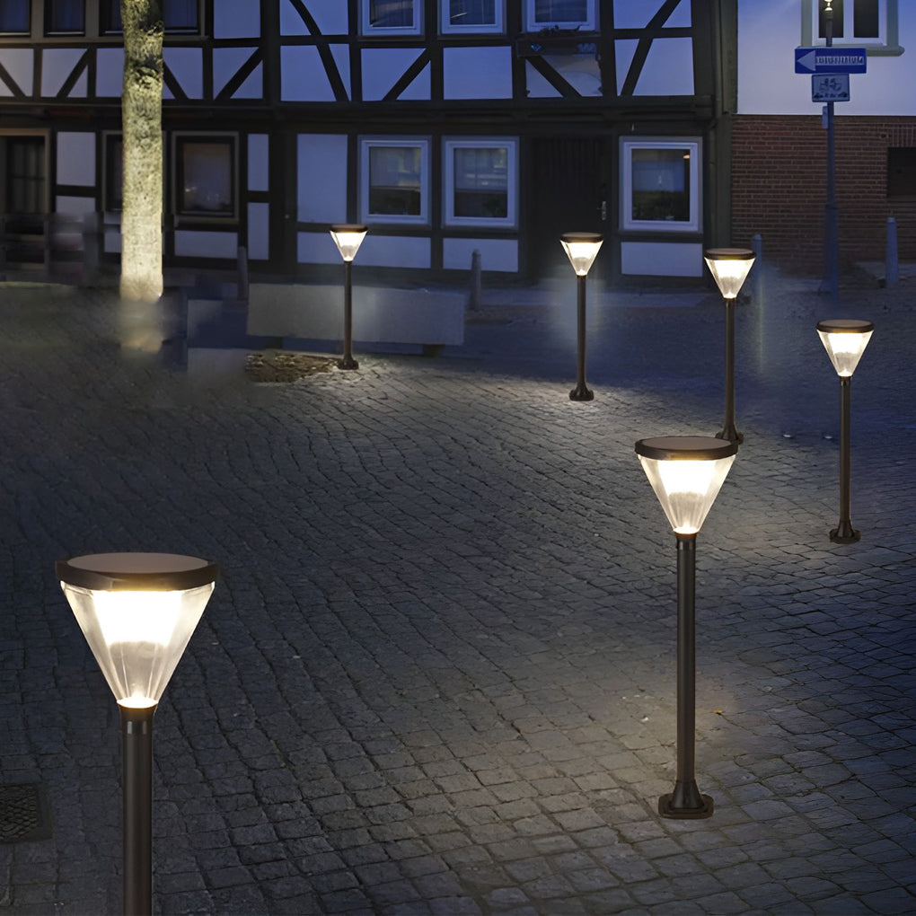 Eco-Friendly Cone Solar Path Light - Modern LED Outdoor Luminaire for Gardens