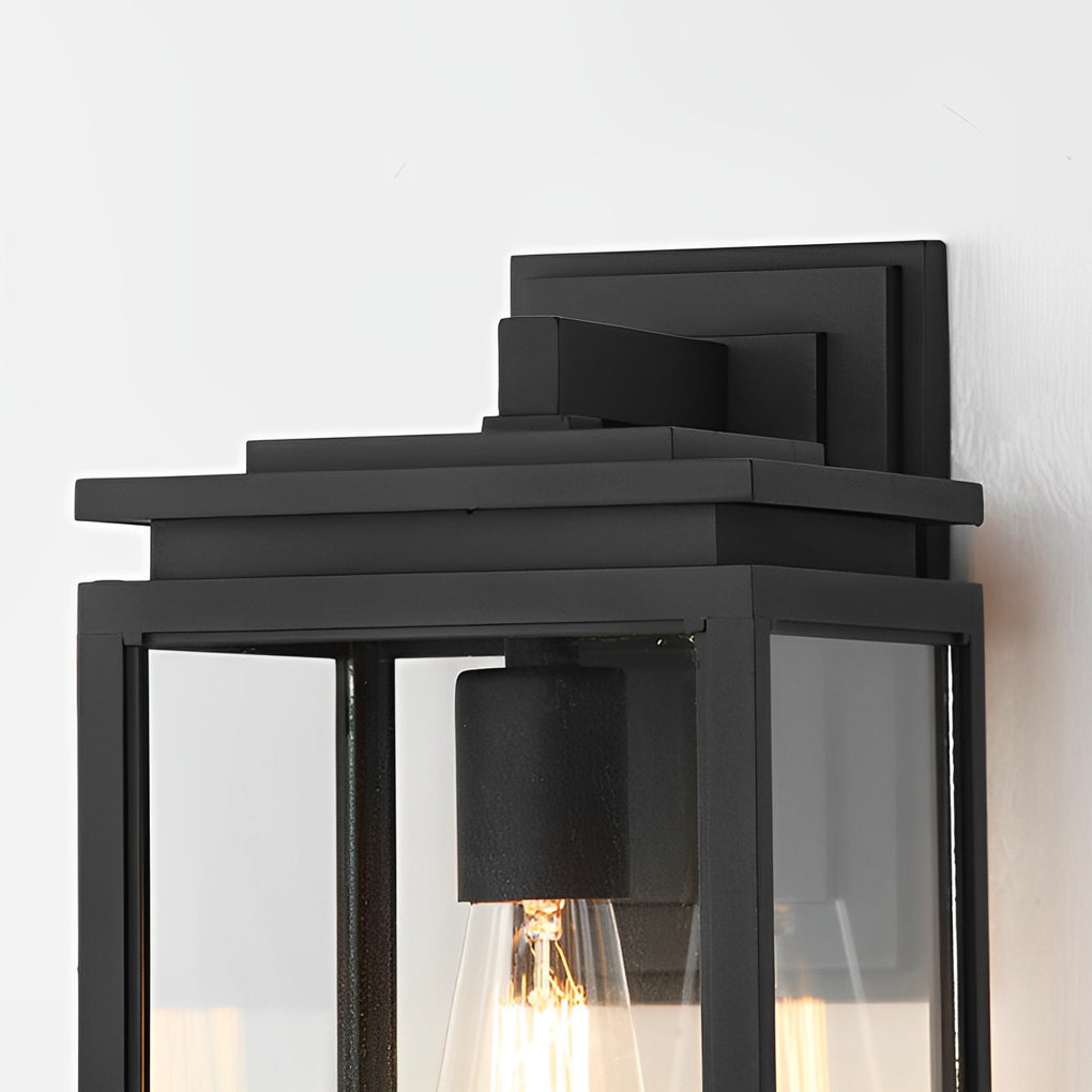 Waterproof Black Rectangular Outdoor Wall Lantern