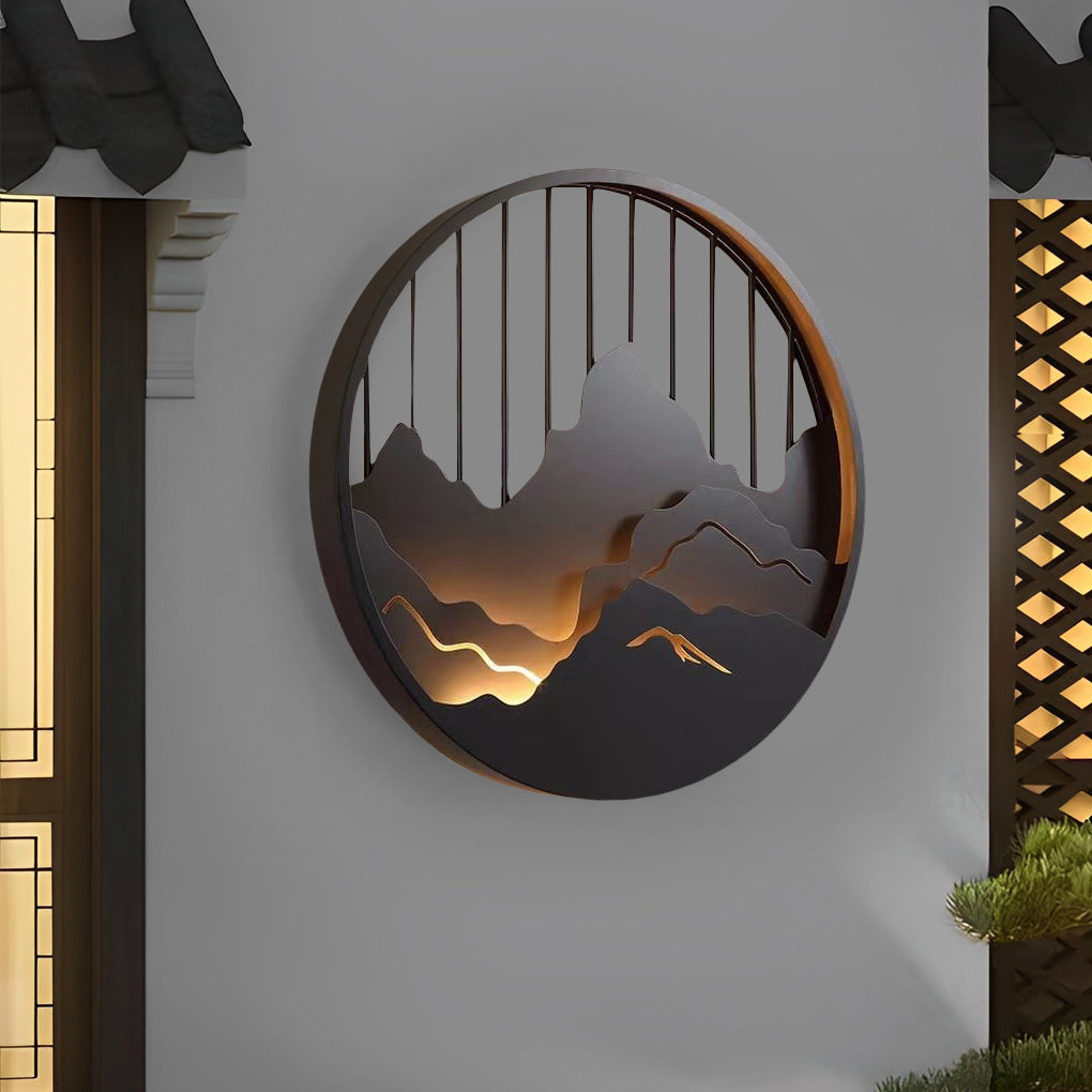 Mountain LED Round Landscape Light Waterproof Outdoor Lighting