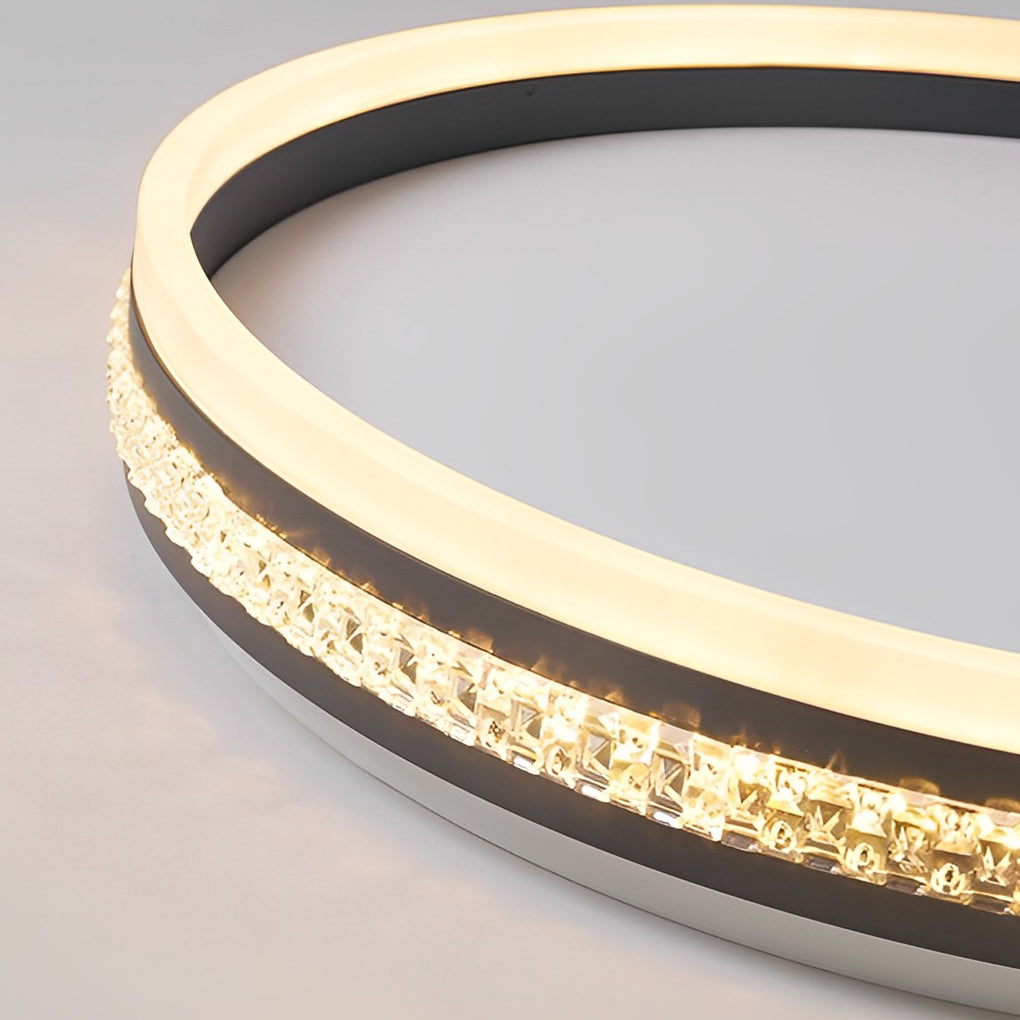 Modern Round Square Stepless Dimming Ceiling Light Fixture with Remote