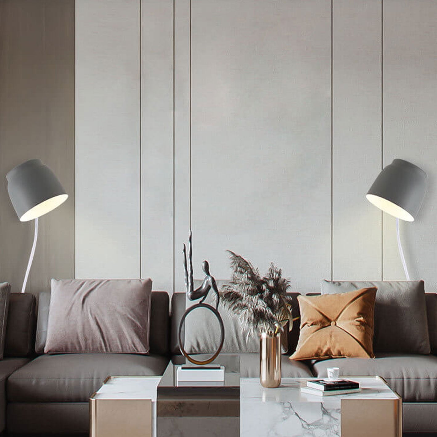 Nordic Minimalist Column Barrel Wall Sconce - 1-Light Rotatable Lamp