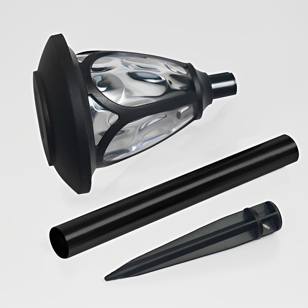 Modern Black Solar Lawn Lights - 2-Pack Smart LED Outdoor Lighting