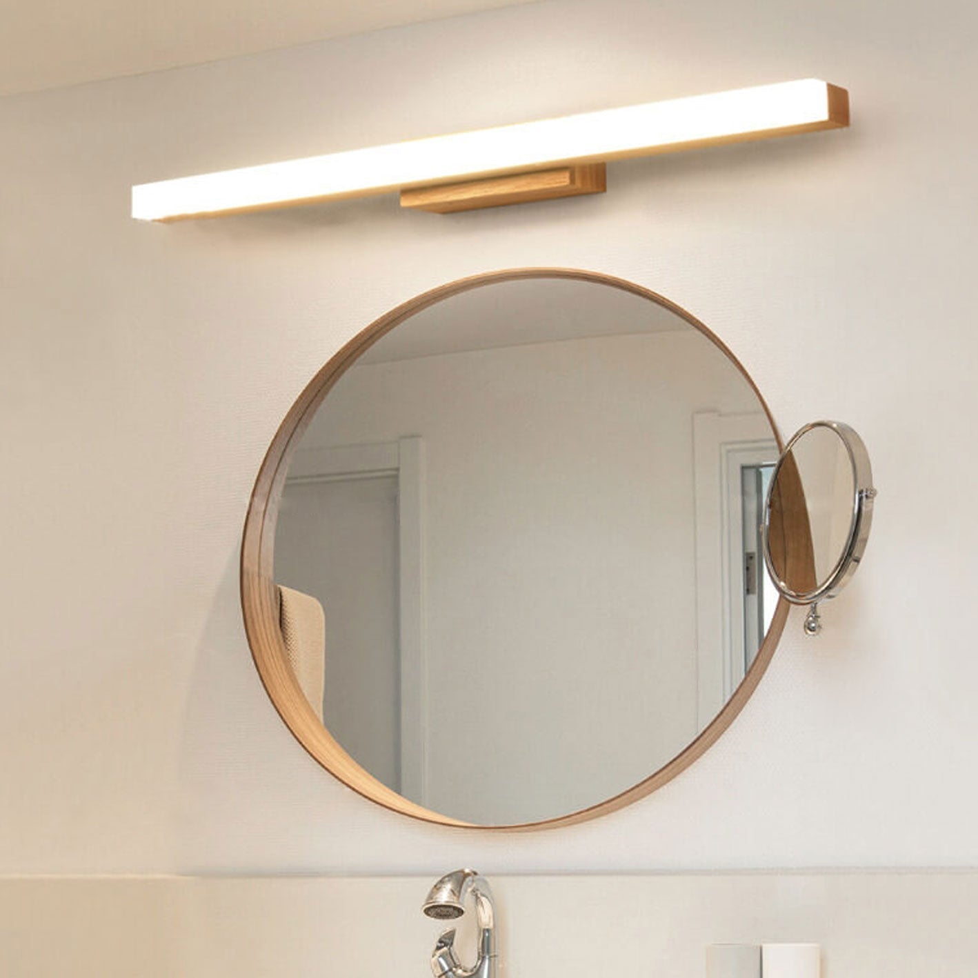 Nordic Minimalist Wooden LED Wall Sconce Vanity Light