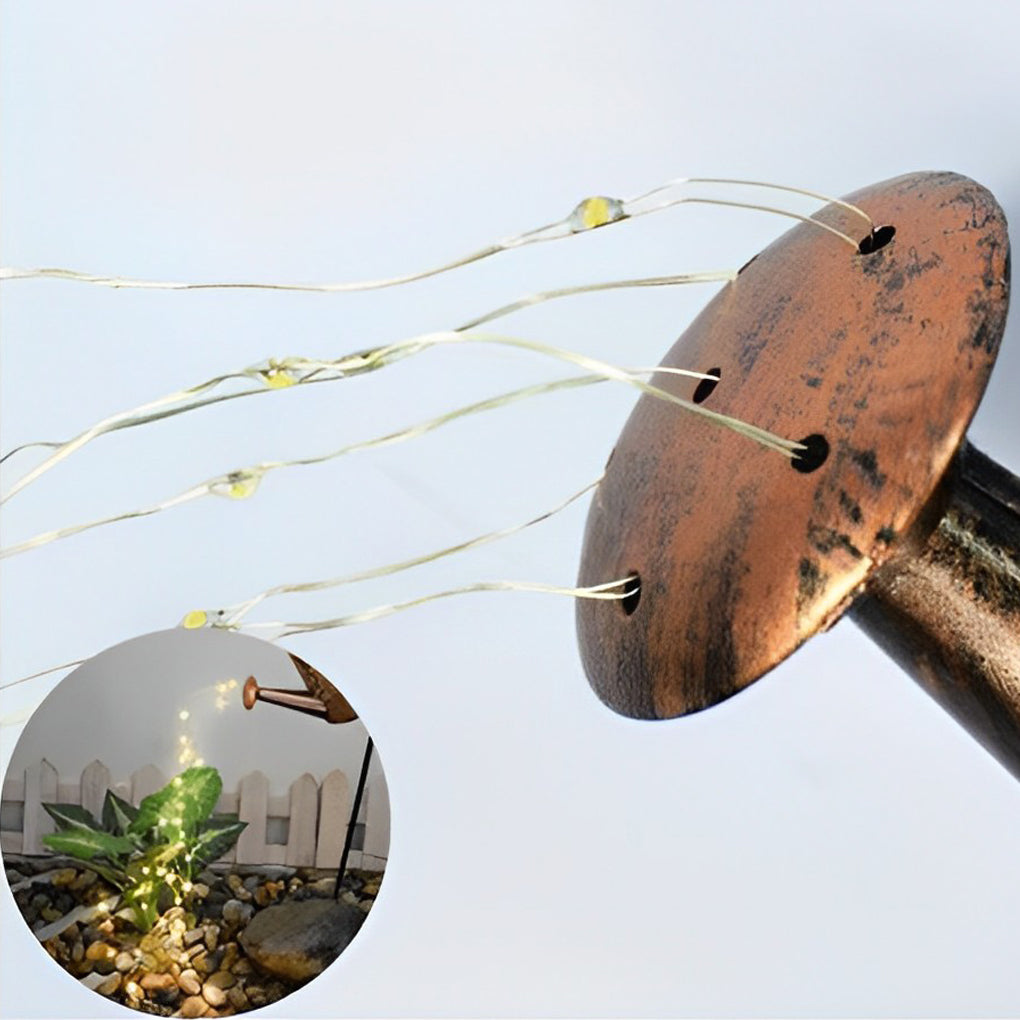 Iron Kettle Shower LED Solar Garden Light - Efficient Outdoor Illumination