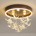 Modern Cartoon Round Bird LED Flush Mount Ceiling Light