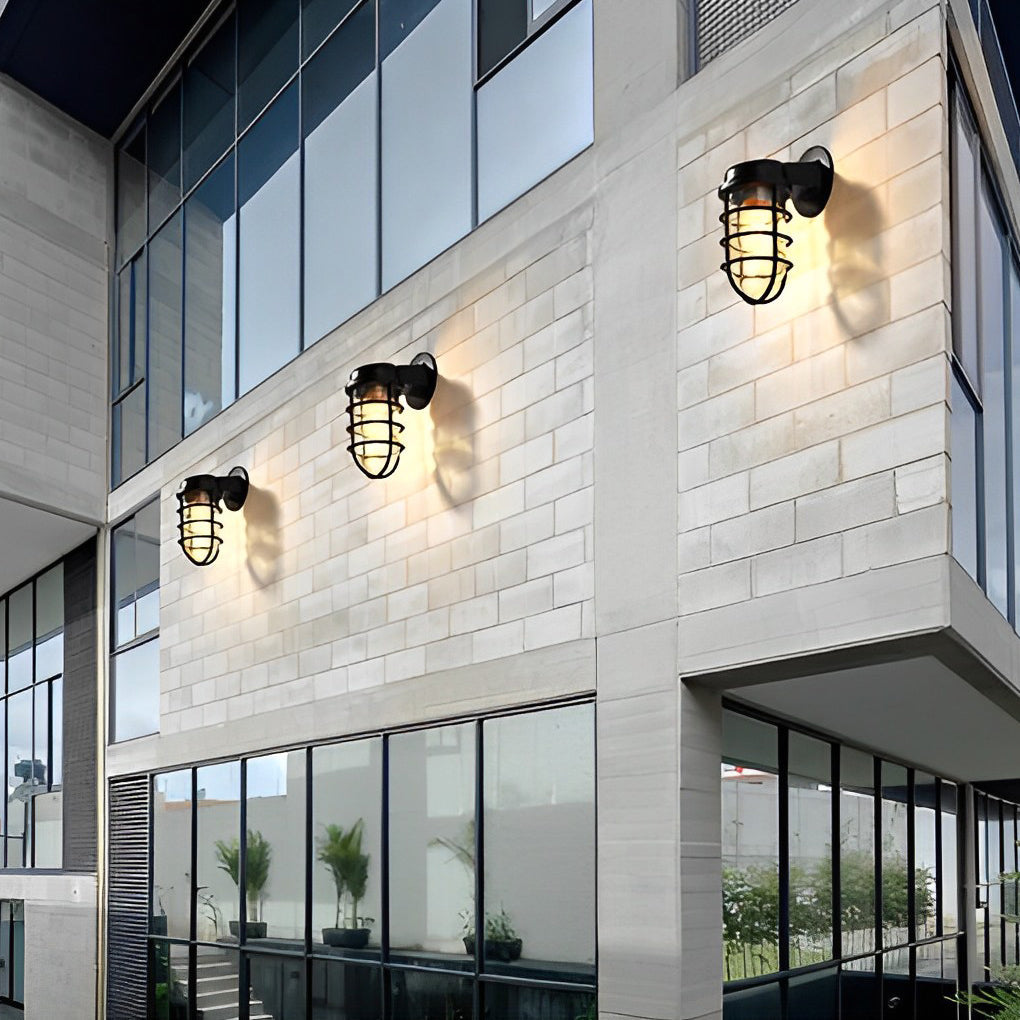 Retro Cage LED Wall Lamp Waterproof Outdoor American Style 4W