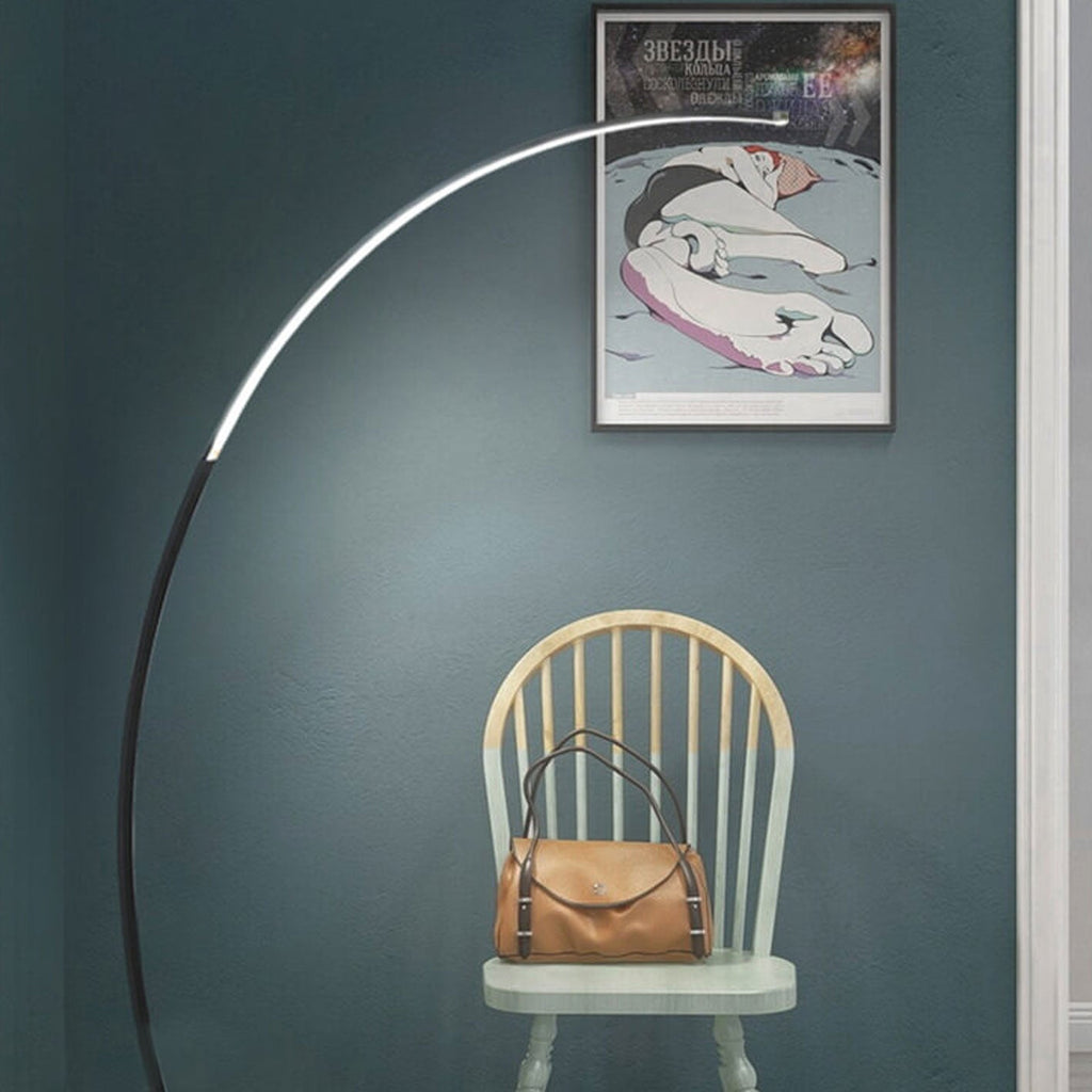 Minimalist Curved Line LED Aluminum Floor Lamp