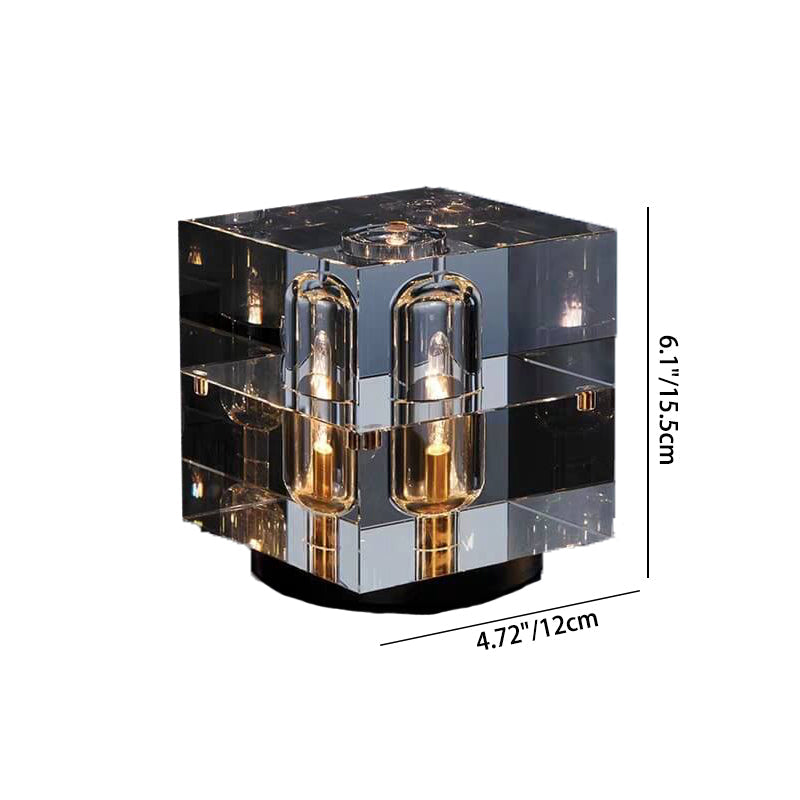 Modern Crystal Stereo Geometric Design 1-Light Table Lamp for Living Room, Bedroom, Nightstand, Decorative Lighting, Contemporary Home Decor, Stylish Accent Lamp, Elegant Crystal Lighting Fixture, Unique Geometric Design, USB Powered LED Lamp, Best Modern