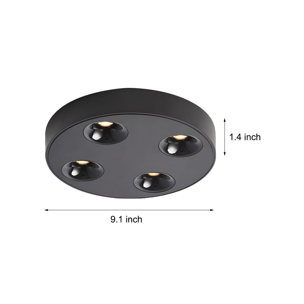 9.1-Inch 4-Light LED Flush Mount Ceiling Light for Bathroom Lighting