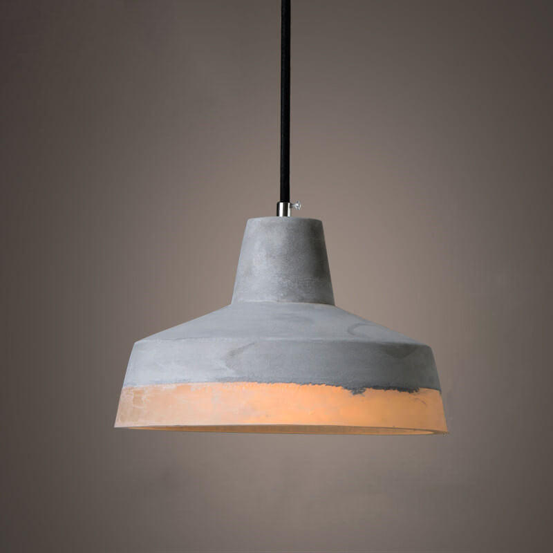 Industrial Minimalist Grey Cement Pendant Light - 1-Light Hanging Fixture