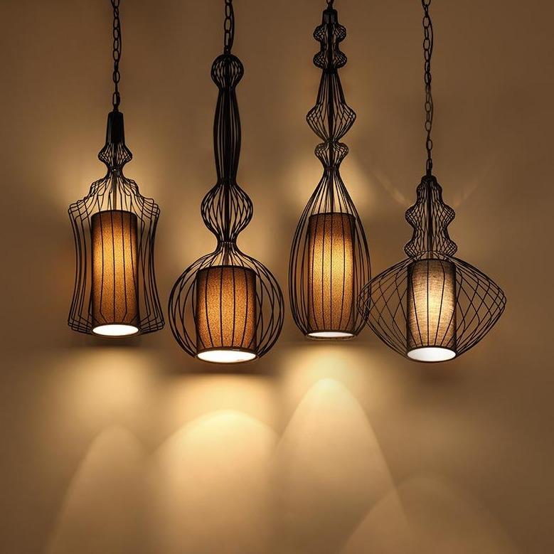 Industrial Retro Metal Birdcage Lantern Light Pendant