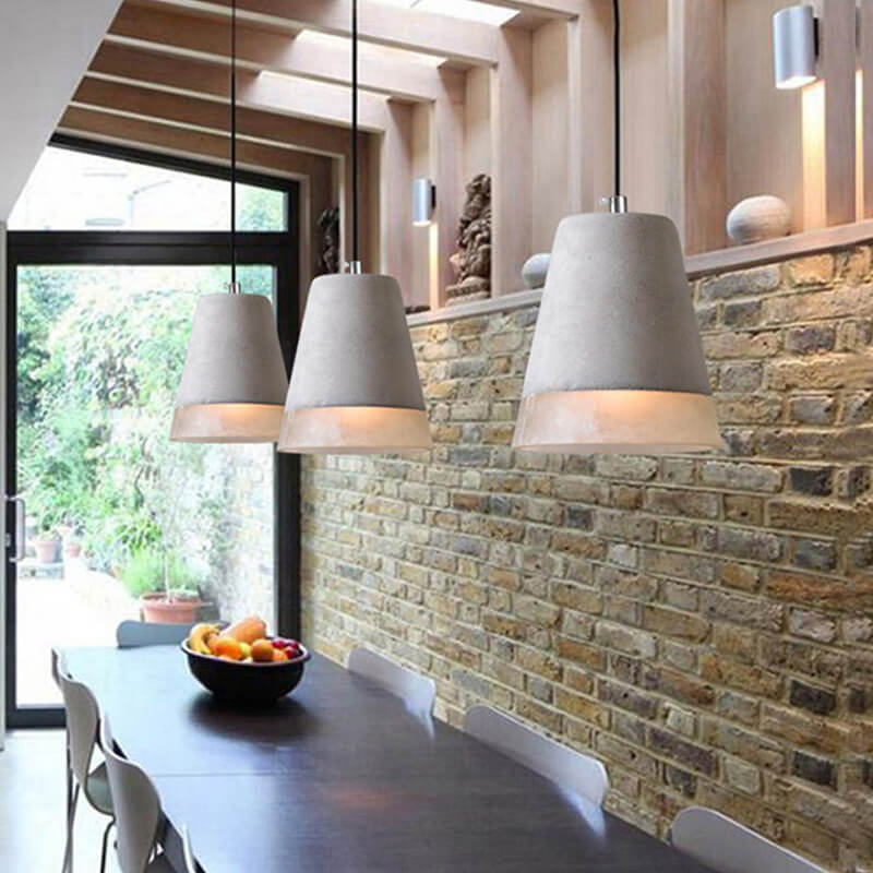 Industrial Minimalist Grey Cement Pendant Light - 1-Light Hanging Fixture