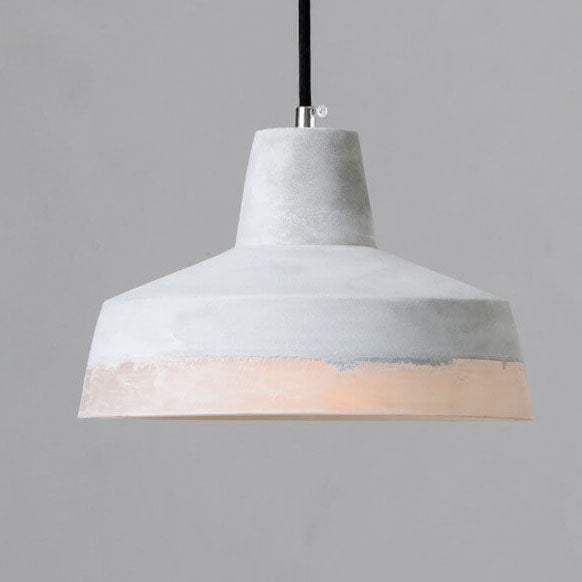 Industrial Minimalist Grey Cement Pendant Light - 1-Light Fixture, Modern Ceiling Lamp, Contemporary Design, Adjustable Height, Indoor Lighting, Rustic Decor