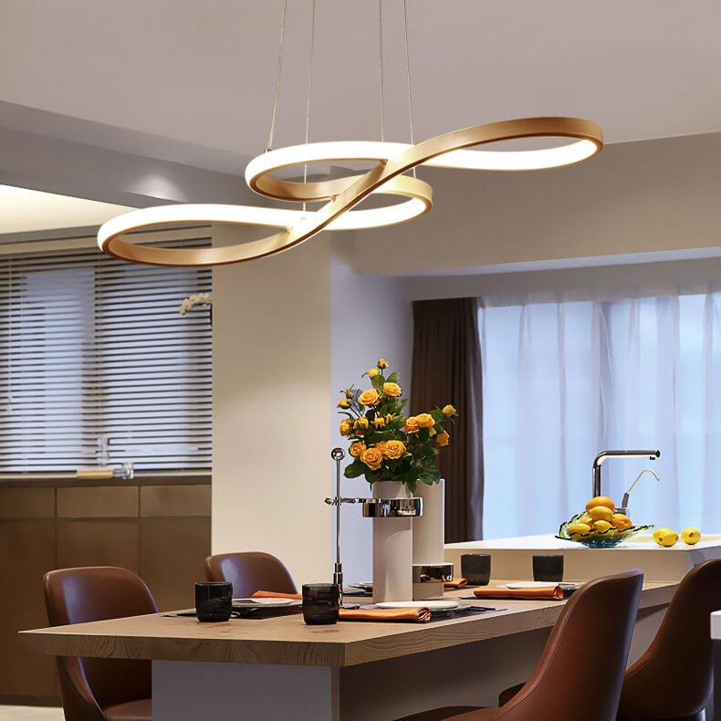 Modern Double-Sided Twist LED Chandelier | 1-Light Hanging Light Fixture