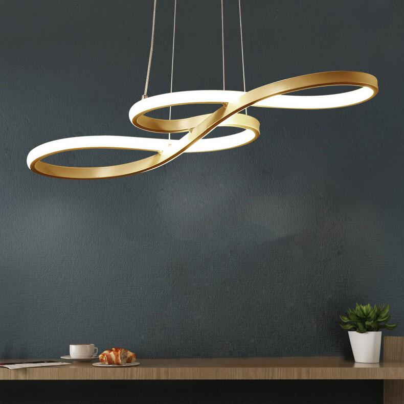 Modern Double-Sided Twist LED Chandelier | 1-Light Hanging Light Fixture