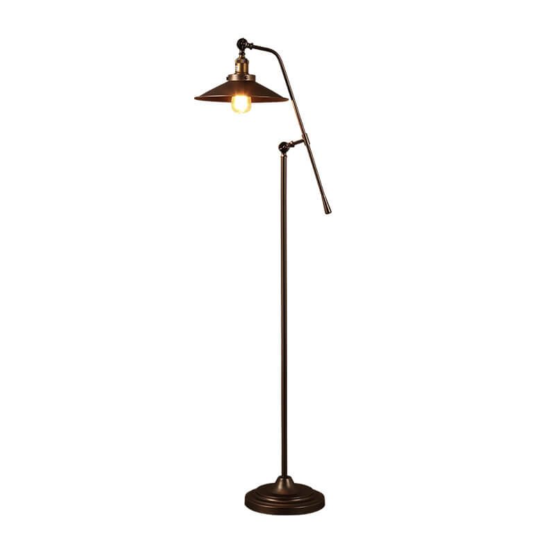 Industrial Bronze 1-Light Boom Arm Floor Lamp - Adjustable Lighting for Home Decor