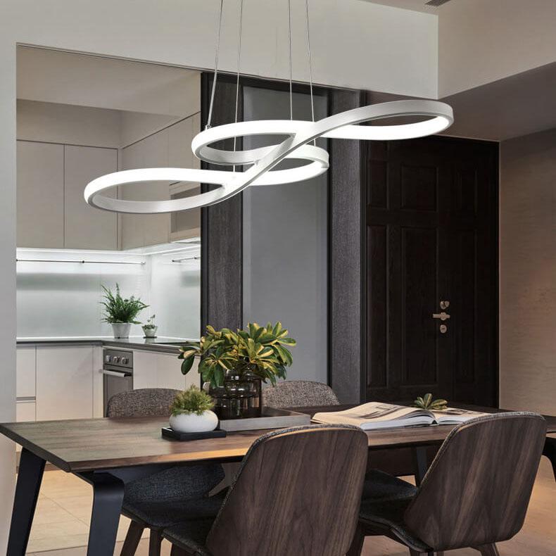 Modern Double-Sided Twist LED Chandelier | 1-Light Hanging Light Fixture