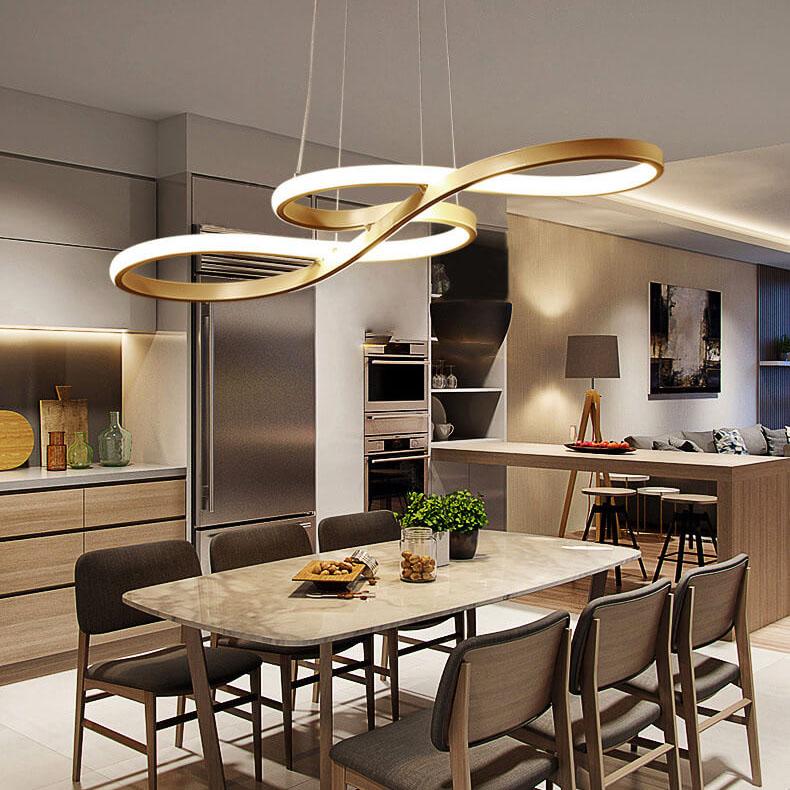 Modern Double-Sided Twist LED Chandelier | 1-Light Hanging Light Fixture
