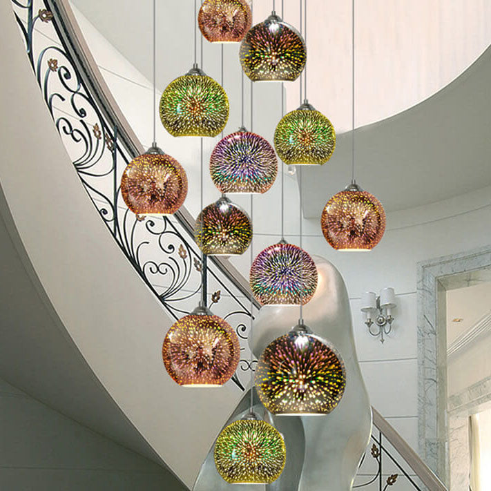 Colorful Fireworks Glass 1-Light Dome Pendant Light 

Illuminate your space with this stunning colorful fireworks glass pendant light. Perfect for modern decor, this one-light dome fixture blends artistry with functionality, making it ideal for kitchens,