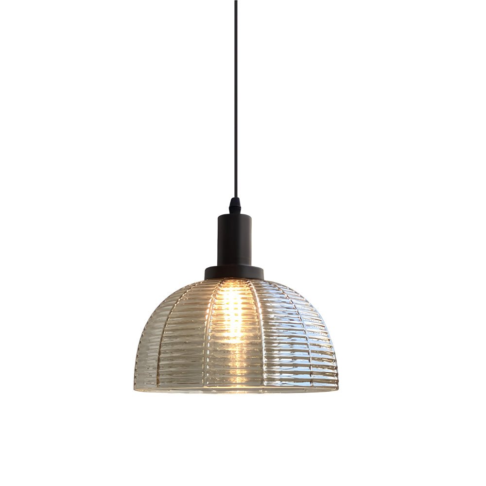 Vintage 1-Light Glass Dome Pendant Light 9.44 In. Elegant Ceiling Fixture