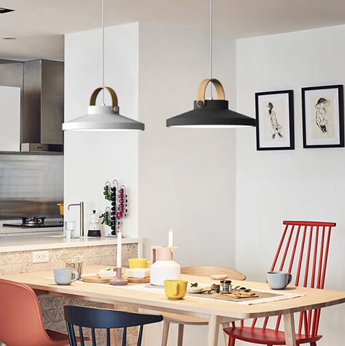 Nordic Macaron Ring Dome LED Pendant Light - Modern Ceiling Fixture for Kitchen & Dining Room