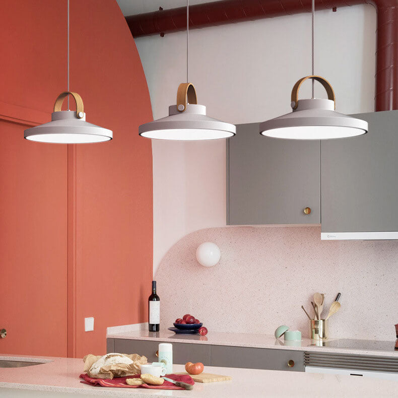 Nordic Macaron Ring Dome LED Pendant Light - Modern Ceiling Fixture for Kitchen & Dining Room