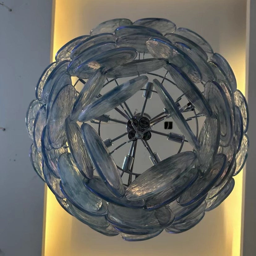 Traditional French Flower Shaped Iron Glass Chandelier - 5/9/12 Light Living Room Decor