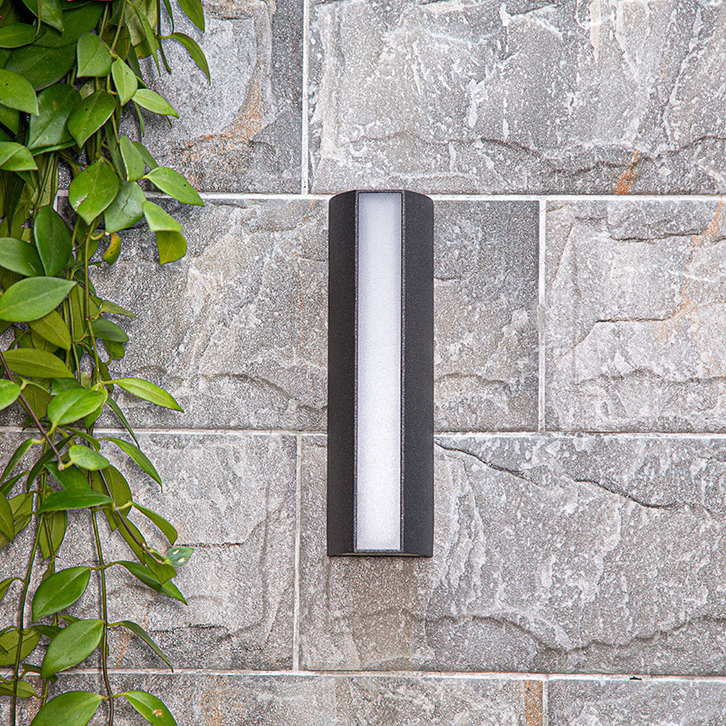 Black Outdoor Wall Sconce Modern Waterproof Strip Light