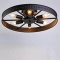 Industrial Wrought Iron 6-Light Flush Mount Ceiling Light