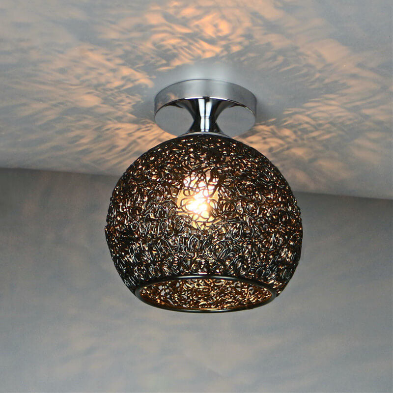 Colorful Modern Dome Semi-Flush Mount Light - 1-Light Ceiling Fixture